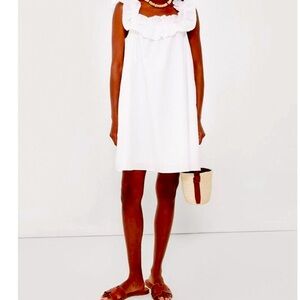 Hyacinth House x Tuckernuck White Ruffle Maria Mini Dress Size Large